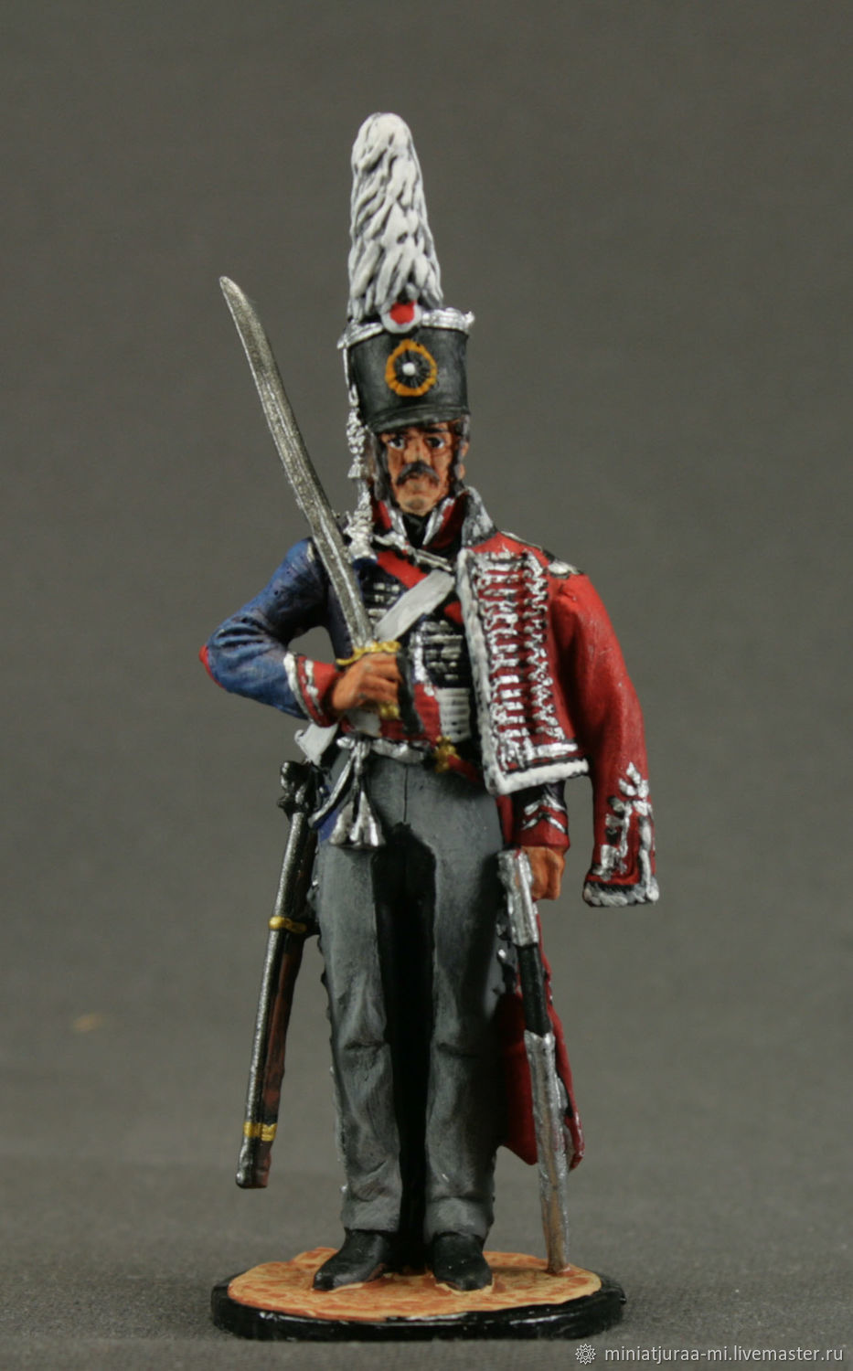 figure Russia Tin soldier Private of the Belarusian hussar regiment 54 mm 