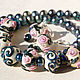 'Negro de pavo real en el jardín de las rosas' collar y pendientes lempvork perlas, Jewelry Sets, St. Petersburg,  Фото №1