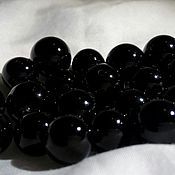 Материалы для творчества handmade. Livemaster - original item Black agate beads ball smooth glossy 6, 8, 10, 12 mm. Handmade.