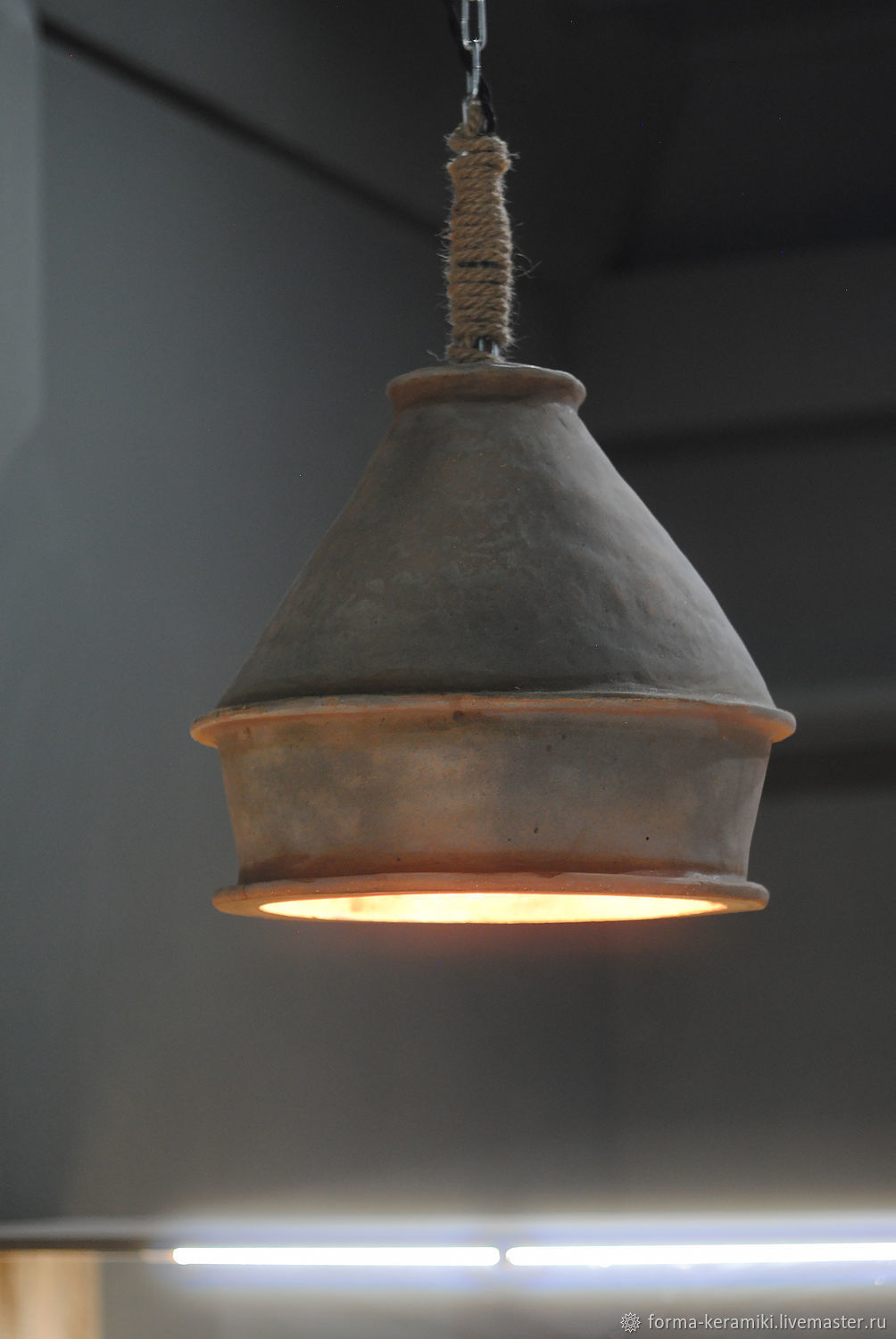 Подвесной светильник из керамики в глазури. 60 см, Потолочные и подвесные светильники, Абакан,  Фото №1