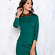 Emerald sheath dress, figure-hugging green dress, Dresses, Novosibirsk,  Фото №1