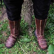 Субкультуры handmade. Livemaster - original item Brown leather boots. Handmade.