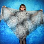 Аксессуары handmade. Livemaster - original item Hand knit gray Russian shawl, Goat down wool wrap,Cover up,Cape №112. Handmade.