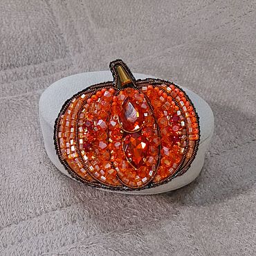 Украшения ручной работы. Ярмарка Мастеров - ручная работа Брошь Тыква. Handmade.