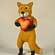 Felt toy Fox heart, Felted Toy, Heidelberg,  Фото №1