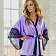 Kimono robe 100% natural silk color Lavender. Bathrobe as a gift. Robes. silk100silk (silk100silk). Online shopping on My Livemaster.  Фото №2