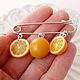 Order 'Juicy oranges ' pin brooch. Country Cottage. Livemaster. . Brooches Фото №3