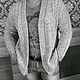  Кардиган вязаный мужской серый меланж ширина 65 см. Кофты мужские. Sweater Star Вязание на заказ. Ярмарка Мастеров.  Фото №6