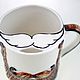 Porcelain moustache mug. Mugs and cups. KASTdecor. Online shopping on My Livemaster.  Фото №2