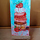 Painting Cupcake Oil 10 X 20 Cardboard Berries Dessert Still Life Kitchen. Pictures. matryoshka (azaart). My Livemaster. Фото №5
