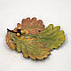 Order Autumn oak plate 15cm. Elena Zaychenko - Lenzay Ceramics. Livemaster. . Plates Фото №3