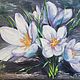 Oil painting spring flowers 40/50 "Snowdrops", Pictures, Murmansk,  Фото №1