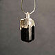 Pendant with black tourmaline crystal in silver. Sherl, Pendants, St. Petersburg,  Фото №1