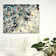 Morning painting 100h80 cm (interior, turquoise, beige, yellow, foliage), Pictures, St. Petersburg,  Фото №1