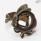 Материалы для творчества handmade. Livemaster - original item Ring base, insert 16 mm, brass, patina, Russia. Handmade.