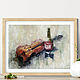 Painting Violin whiskey still life in a frame. Pictures. Yulia Berseneva ColoredCatsArt. My Livemaster. Фото №4