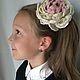 Barrette clip felted wool Peony, Hairpins, Korolev,  Фото №1