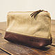 Order Cosmetic bag leather and canvas. G.L.A.D.. Livemaster. . Beauticians Фото №3