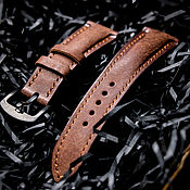 Украшения handmade. Livemaster - original item Watchband with a podium made of genuine leather. Handmade.