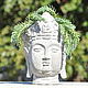 Planters Buddha with a crown made of concrete gray with a white patina, Pots1, Azov,  Фото №1