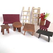 Цветы и флористика handmade. Livemaster - original item Miniature furniture for a mini kindergarten (doll miniature). Handmade.