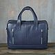 Men's business leather bag 'Solomon' (Dark blue). Men\'s bag. DragonBags - Men's accessories. Online shopping on My Livemaster.  Фото №2