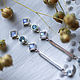 Long stud earrings with Swiss blue Topaz and moonstones. Earrings. Honey Hany Jewelry by Olga Khan. My Livemaster. Фото №4