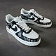 Кроссовки белые Nike Air Force,унисекс, кастом бандана, ручная роспись. Кроссовки. Olgavolgoart. Роспись одежды и обуви. Кастом. Ярмарка Мастеров.  Фото №12