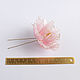The hairpin is a soft pink peony made of jewelry resin. Hairpin. PandaStudio (glossyfleur). My Livemaster. Фото №4
