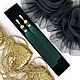 Luxury Malachite green emerald malachite gold plated brush earrings, Tassel earrings, Kingisepp,  Фото №1