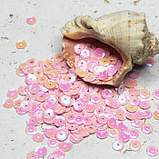 Материалы для творчества handmade. Livemaster - original item Sequins 5 mm Pink mother of pearl cup 2 g. Handmade.
