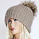 Шапка "Виктория" серая (шапка женс, шапка вязаная. Шапки. Ирина(shvilinka.knit). Ярмарка Мастеров.  Фото №11