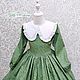 Платье " Moncher" принт веточки на зелени. Платье. Little___dress. Интернет-магазин Ярмарка Мастеров.  Фото №2