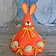 Пасхальный Заяц с карманами для яиц "ОранжевоЖелтый", Stuffed Toys, Moscow,  Фото №1
