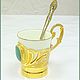 Coffee Cup and saucer porcelain z347. Gifts. Zlatiks2. Интернет-магазин Ярмарка Мастеров.  Фото №2