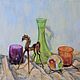 Glass still life. Oil painting 35h45 cm, Pictures, Moscow,  Фото №1