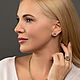 Заказать Серьги-пусеты с красной эмалью Stamp white gold. GEORY jewelry (GEORY). Ярмарка Мастеров. . Серьги-пусеты Фото №3