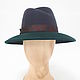 Two-tone hat 'Michelle'. Graphite/Dark green, Hats1, Moscow,  Фото №1
