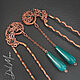 Hairpins with agate copper 'Dreamwood' (pair). Hairpin. Del-moro. Online shopping on My Livemaster.  Фото №2