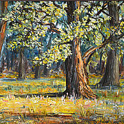 Картины и панно handmade. Livemaster - original item Painting Oaks, oak Trees, primed cardboard, oil, 40 x 30. Handmade.