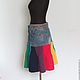 Order Denim skirt 'rainbow'. vyazanaya6tu4ka. Livemaster. . Skirts Фото №3