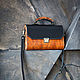 Order Black leather Geometry Bag with wood. Mart Bags (martbags). Livemaster. . Classic Bag Фото №3