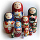 Matryoshka 10 local `girl with cats`. You can perform with a portrait, a sample is, if desired, will send photo on e-mail All products more. Matryoshka is a symbol of family and Russia will send the p