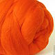 Шерсть для валяния меринос 18 микрон цвет Оранжевый (Orange). Шерсть. Melody-Wool. Интернет-магазин Ярмарка Мастеров.  Фото №2