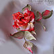 MK rose-Aurora brooch. Details for dolls and toys. Silk flowers of Olga Dovgal (Odovgal). My Livemaster. Фото №6
