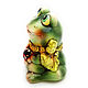 Ceramic figurine 'Frog with beetle'. Figurines. aboka. My Livemaster. Фото №5
