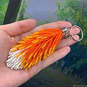 Сумки и аксессуары handmade. Livemaster - original item keychain: Fox tail made of beads. Handmade.