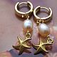 Marine style earrings with natural pearls, Earrings, Moscow,  Фото №1