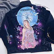 Одежда handmade. Livemaster - original item Custom jacket with Taylor Swift print. Customization painting of clothes. Handmade.