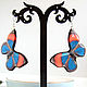 Transparent Earrings Resin Earrings Butterfly Red and Blue Boho Style. Earrings. WonderLand. My Livemaster. Фото №4